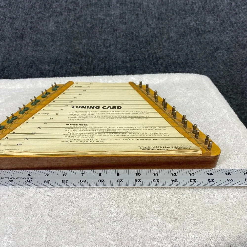 The Music Maker Vintage Lap Harp Zither Wood String Instrument with 12 Songs